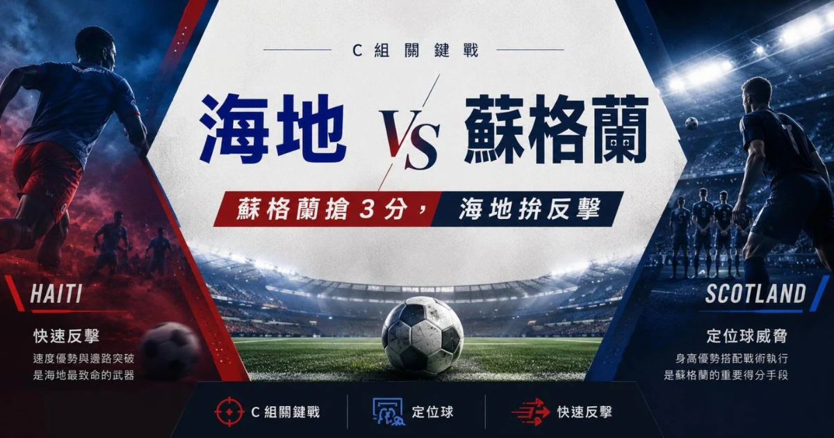 海地 vs 蘇格蘭賽前分析，整理蘇格蘭搶分壓力、海地反擊與比分預測。