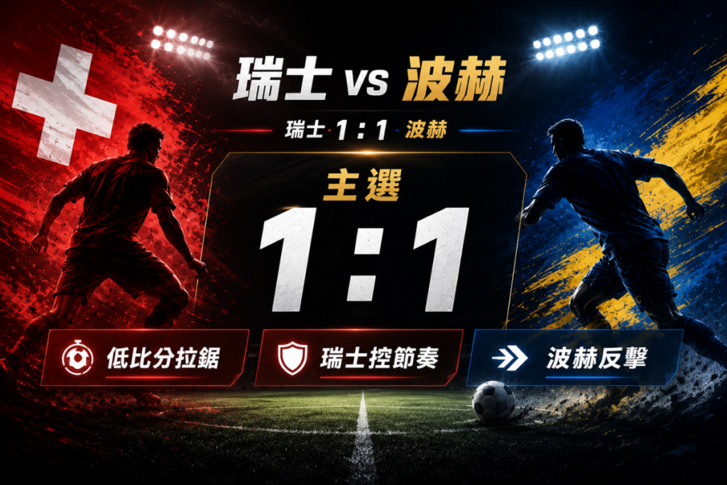瑞士 1 比 1 波赫主選方向，分析低比分拉鋸與和局可能。