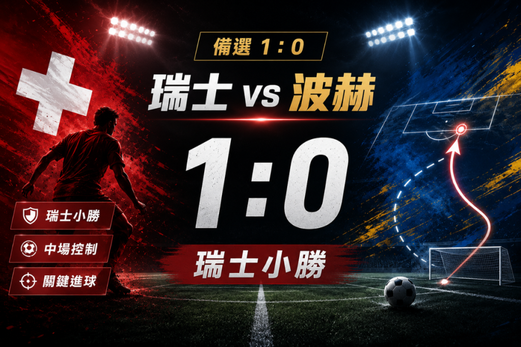 瑞士 1 比 0 波赫備選方向，分析瑞士靠中場控制與關鍵進球小勝可能。