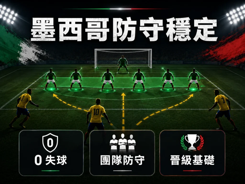 墨西哥防守穩定,零失球表現成為淘汰賽晉級基礎。